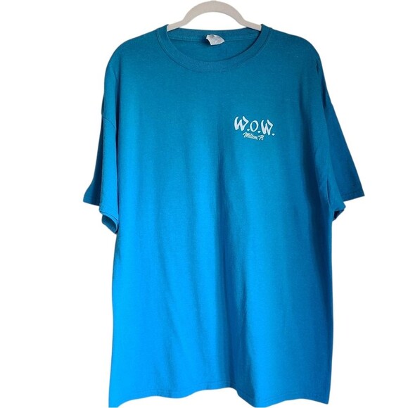 wacked out weiner novelty graphic short sleeve t-shirt blue size 2XL - Picture 2 of 5